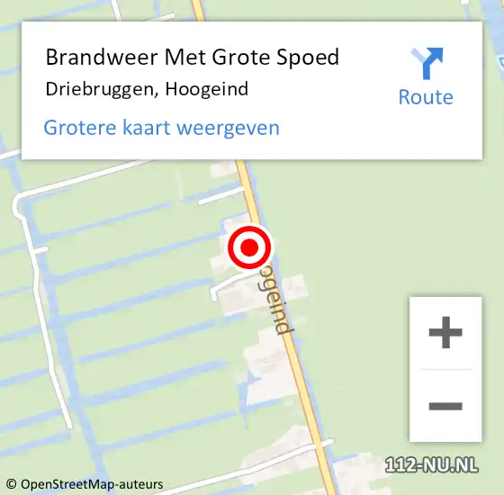 Locatie op kaart van de 112 melding: Brandweer Met Grote Spoed Naar Driebruggen, Hoogeind op 24 mei 2022 14:09