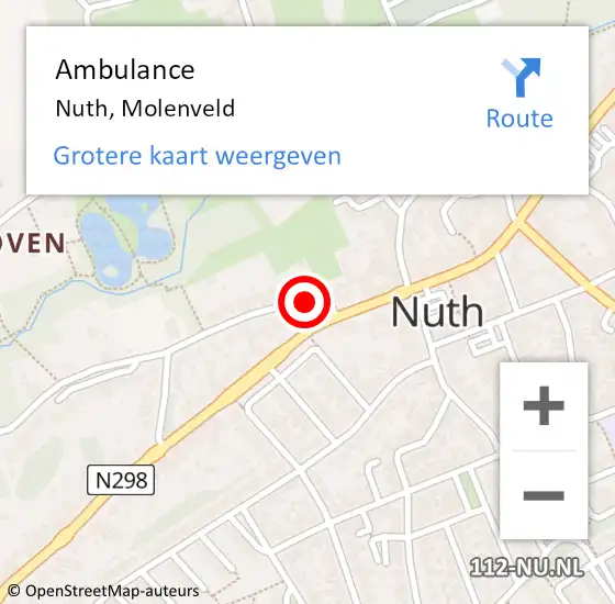 Locatie op kaart van de 112 melding: Ambulance Nuth, Molenveld op 8 oktober 2013 17:28