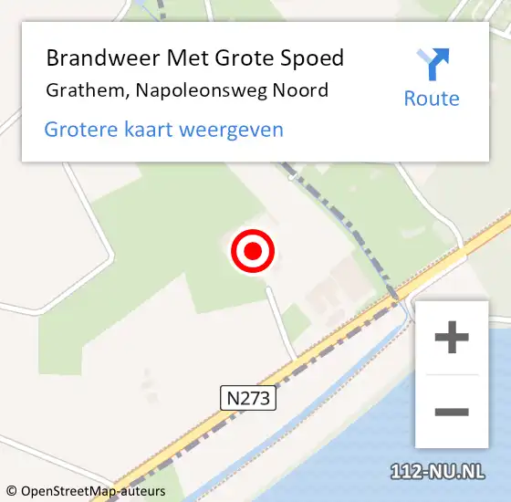 Locatie op kaart van de 112 melding: Brandweer Met Grote Spoed Naar Grathem, Napoleonsweg Noord op 24 mei 2022 14:52