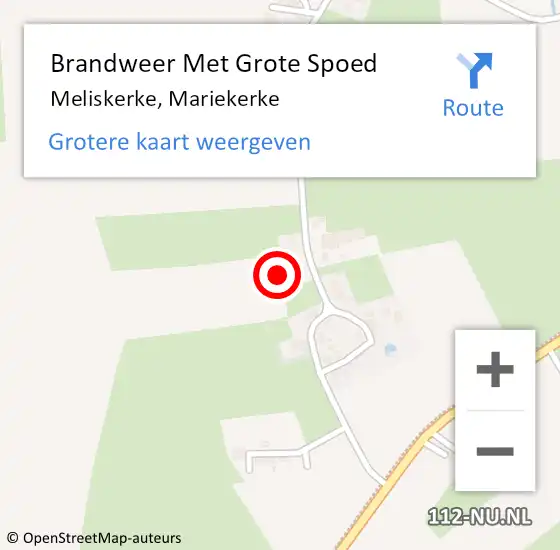 Locatie op kaart van de 112 melding: Brandweer Met Grote Spoed Naar Meliskerke, Mariekerke op 24 mei 2022 14:59