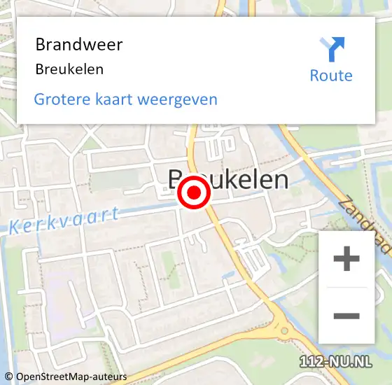 Locatie op kaart van de 112 melding: Brandweer Breukelen op 24 mei 2022 14:59