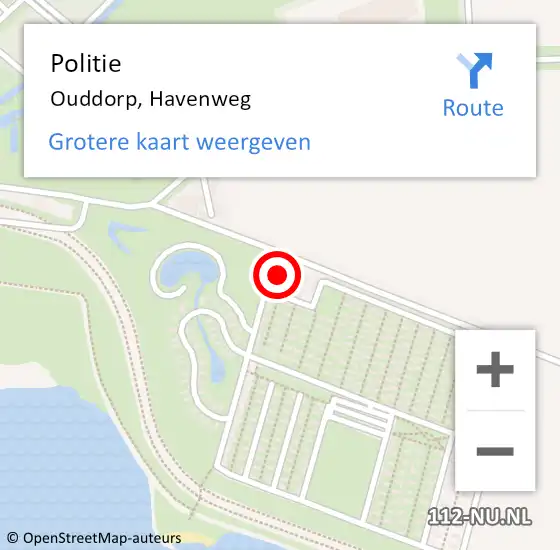 Locatie op kaart van de 112 melding: Politie Ouddorp, Havenweg op 24 mei 2022 16:05