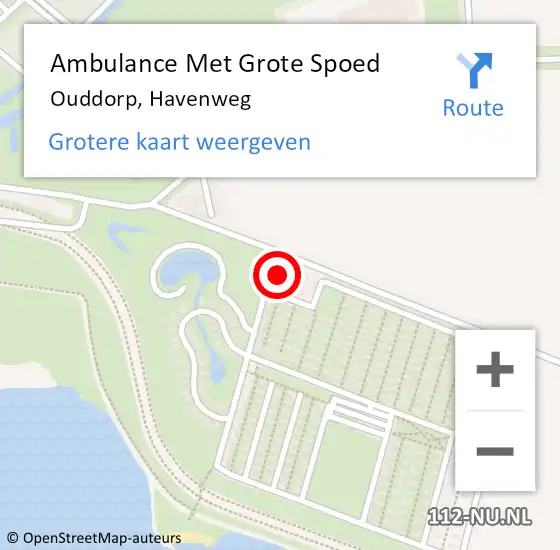 Locatie op kaart van de 112 melding: Ambulance Met Grote Spoed Naar Ouddorp, Havenweg op 24 mei 2022 16:05