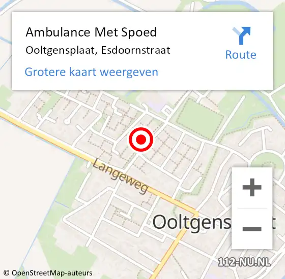 Locatie op kaart van de 112 melding: Ambulance Met Spoed Naar Ooltgensplaat, Esdoornstraat op 24 mei 2022 16:18