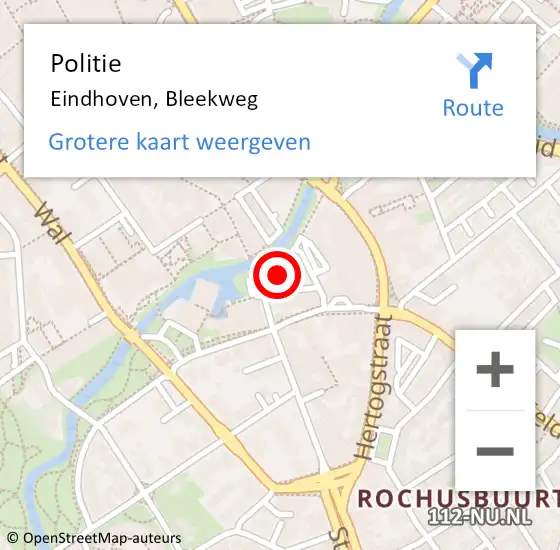 Locatie op kaart van de 112 melding: Politie Eindhoven, Bleekweg op 24 mei 2022 17:13