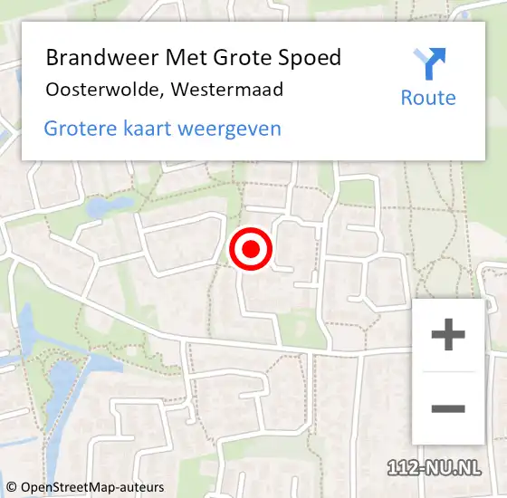 Locatie op kaart van de 112 melding: Brandweer Met Grote Spoed Naar Oosterwolde, Westermaad op 24 mei 2022 17:25