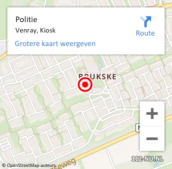 Locatie op kaart van de 112 melding: Politie Venray, Kiosk op 24 mei 2022 17:25