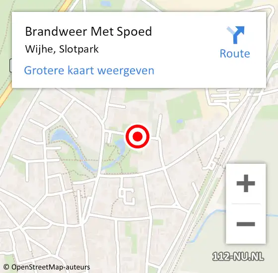 Locatie op kaart van de 112 melding: Brandweer Met Spoed Naar Wijhe, Slotpark op 24 mei 2022 17:44