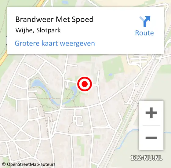 Locatie op kaart van de 112 melding: Brandweer Met Spoed Naar Wijhe, Slotpark op 24 mei 2022 17:47