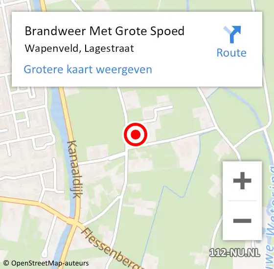 Locatie op kaart van de 112 melding: Brandweer Met Grote Spoed Naar Wapenveld, Lagestraat op 24 mei 2022 18:18