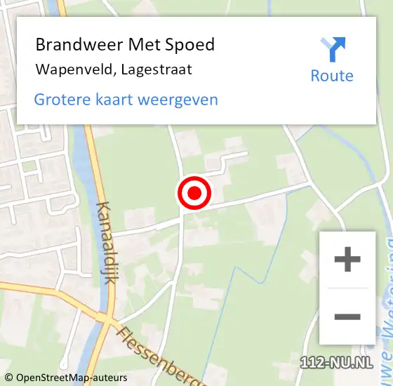 Locatie op kaart van de 112 melding: Brandweer Met Spoed Naar Wapenveld, Lagestraat op 24 mei 2022 18:30