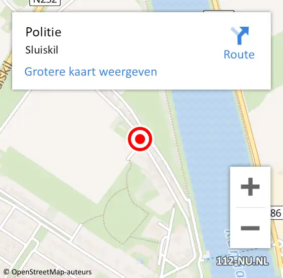 Locatie op kaart van de 112 melding: Politie Sluiskil op 24 mei 2022 19:02