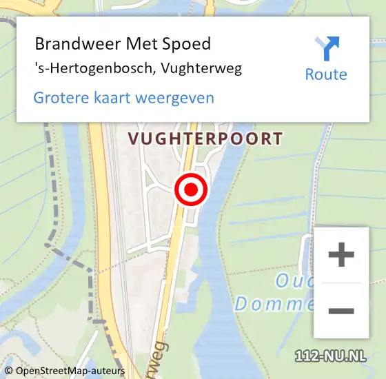 Locatie op kaart van de 112 melding: Brandweer Met Spoed Naar 's-Hertogenbosch, Vughterweg op 24 mei 2022 19:16