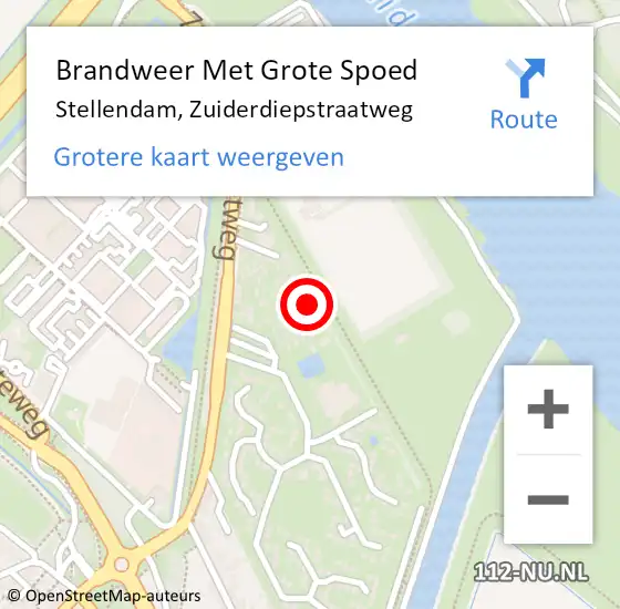 Locatie op kaart van de 112 melding: Brandweer Met Grote Spoed Naar Stellendam, Zuiderdiepstraatweg op 24 mei 2022 19:17