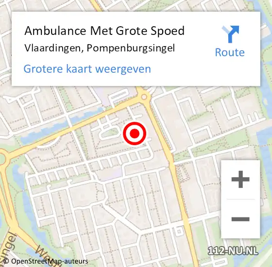 Locatie op kaart van de 112 melding: Ambulance Met Grote Spoed Naar Vlaardingen, Pompenburgsingel op 24 mei 2022 19:34