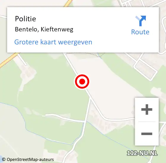 Locatie op kaart van de 112 melding: Politie Bentelo, Kieftenweg op 24 mei 2022 19:37