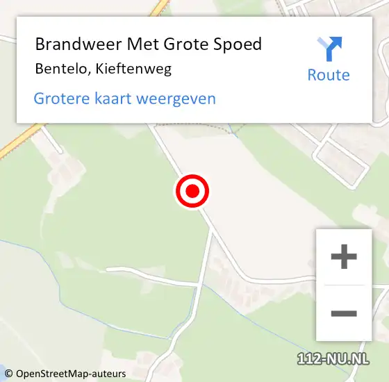 Locatie op kaart van de 112 melding: Brandweer Met Grote Spoed Naar Bentelo, Kieftenweg op 24 mei 2022 19:37