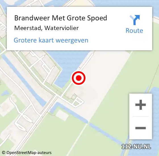 Locatie op kaart van de 112 melding: Brandweer Met Grote Spoed Naar Meerstad, Waterviolier op 24 mei 2022 19:39