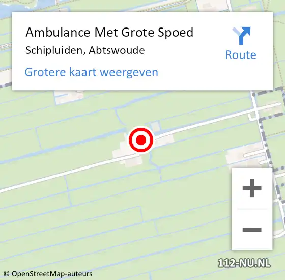 Locatie op kaart van de 112 melding: Ambulance Met Grote Spoed Naar Schipluiden, Abtswoude op 24 mei 2022 20:13