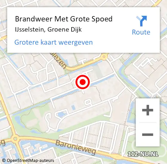 Locatie op kaart van de 112 melding: Brandweer Met Grote Spoed Naar IJsselstein, Groene Dijk op 24 mei 2022 23:30