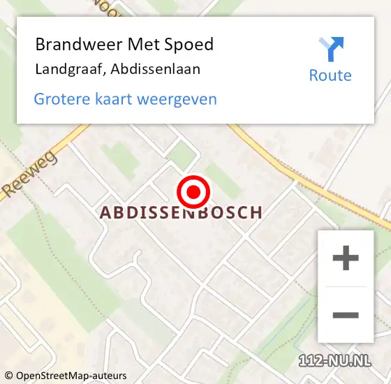 Locatie op kaart van de 112 melding: Brandweer Met Spoed Naar Landgraaf, Abdissenlaan op 25 mei 2022 00:25