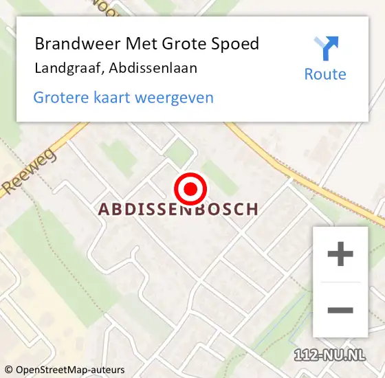 Locatie op kaart van de 112 melding: Brandweer Met Grote Spoed Naar Landgraaf, Abdissenlaan op 25 mei 2022 00:40