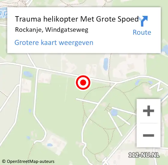 Locatie op kaart van de 112 melding: Trauma helikopter Met Grote Spoed Naar Rockanje, Windgatseweg op 25 mei 2022 02:06