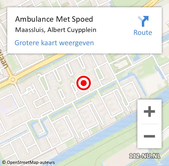 Locatie op kaart van de 112 melding: Ambulance Met Spoed Naar Maassluis, Albert Cuypplein op 25 mei 2022 02:59