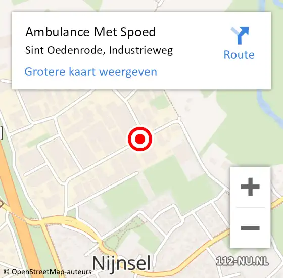 Locatie op kaart van de 112 melding: Ambulance Met Spoed Naar Sint Oedenrode, Industrieweg op 18 juli 2014 10:52