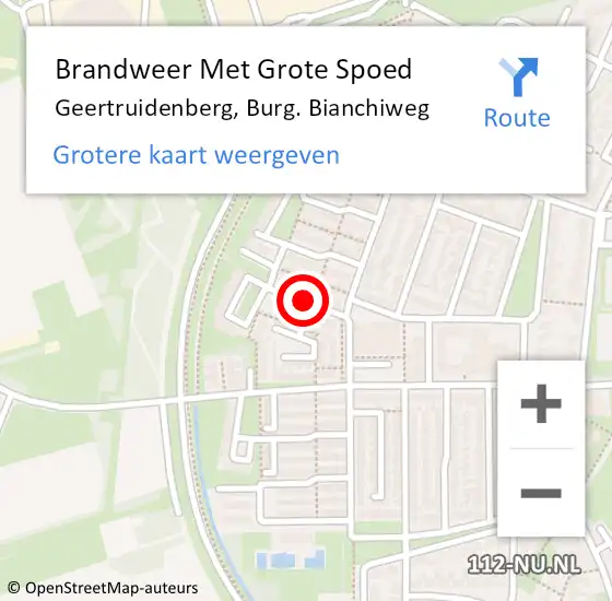 Locatie op kaart van de 112 melding: Brandweer Met Grote Spoed Naar Geertruidenberg, Burg. Bianchiweg op 25 mei 2022 07:43