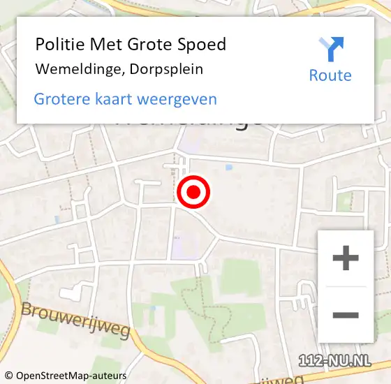 Locatie op kaart van de 112 melding: Politie Met Grote Spoed Naar Wemeldinge, Dorpsplein op 25 mei 2022 07:59