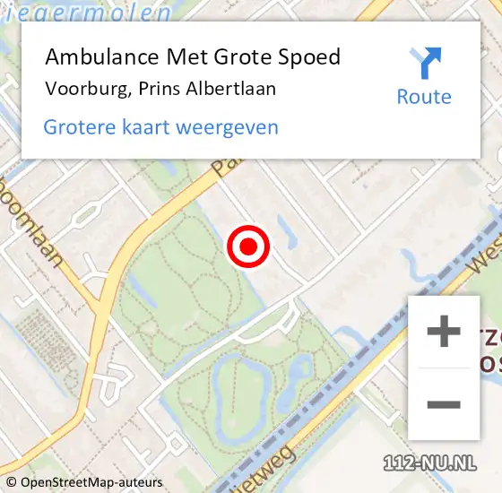 Locatie op kaart van de 112 melding: Ambulance Met Grote Spoed Naar Voorburg, Prins Albertlaan op 25 mei 2022 08:23