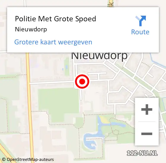 Locatie op kaart van de 112 melding: Politie Met Grote Spoed Naar Nieuwdorp op 25 mei 2022 08:26