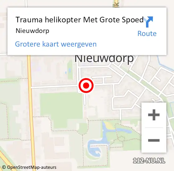 Locatie op kaart van de 112 melding: Trauma helikopter Met Grote Spoed Naar Nieuwdorp op 25 mei 2022 08:28