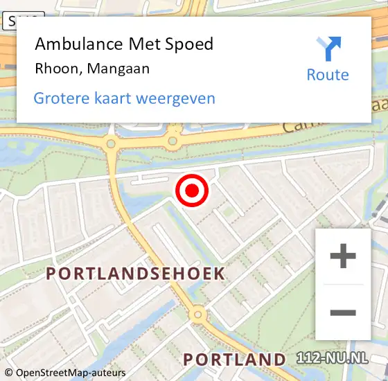 Locatie op kaart van de 112 melding: Ambulance Met Spoed Naar Rhoon, Mangaan op 25 mei 2022 09:49