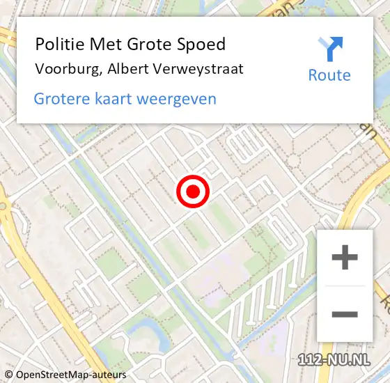 Locatie op kaart van de 112 melding: Politie Met Grote Spoed Naar Voorburg, Albert Verweystraat op 25 mei 2022 10:25