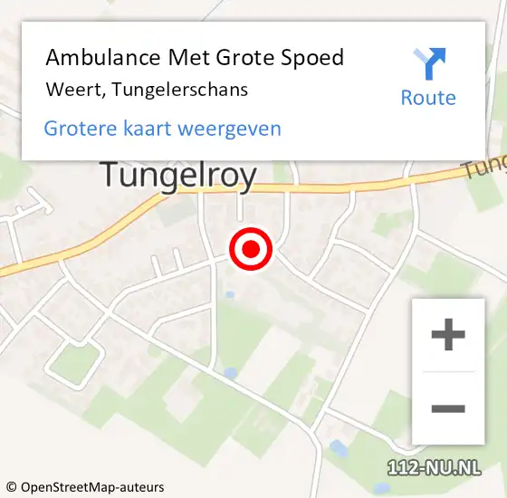 Locatie op kaart van de 112 melding: Ambulance Met Grote Spoed Naar Weert, Tungelerschans op 25 mei 2022 10:28