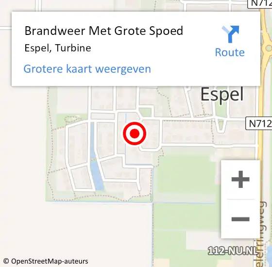 Locatie op kaart van de 112 melding: Brandweer Met Grote Spoed Naar Espel, Turbine op 25 mei 2022 10:33