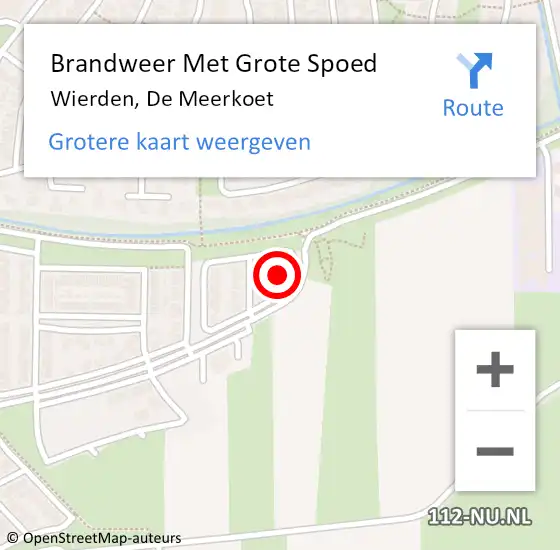 Locatie op kaart van de 112 melding: Brandweer Met Grote Spoed Naar Wierden, De Meerkoet op 25 mei 2022 10:56