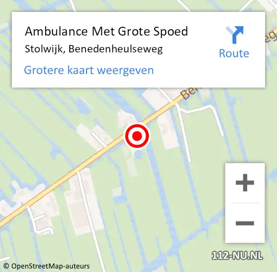 Locatie op kaart van de 112 melding: Ambulance Met Grote Spoed Naar Stolwijk, Benedenheulseweg op 25 mei 2022 11:02