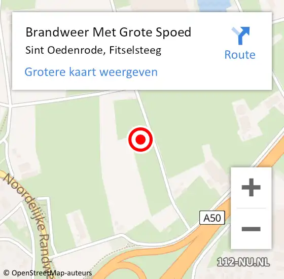 Locatie op kaart van de 112 melding: Brandweer Met Grote Spoed Naar Sint Oedenrode, Fitselsteeg op 25 mei 2022 11:34