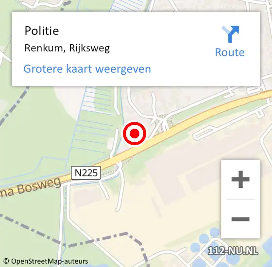 Locatie op kaart van de 112 melding: Politie Renkum, Rijksweg op 25 mei 2022 11:51