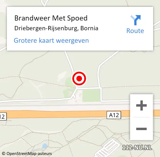 Locatie op kaart van de 112 melding: Brandweer Met Spoed Naar Driebergen-Rijsenburg, Bornia op 25 mei 2022 11:51