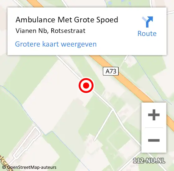 Locatie op kaart van de 112 melding: Ambulance Met Grote Spoed Naar Vianen Nb, Rotsestraat op 18 juli 2014 11:26