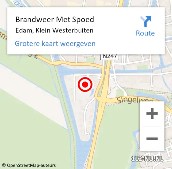 Locatie op kaart van de 112 melding: Brandweer Met Spoed Naar Edam, Klein Westerbuiten op 25 mei 2022 12:45