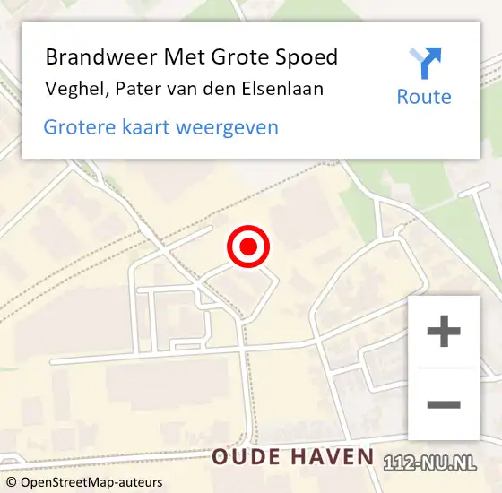 Locatie op kaart van de 112 melding: Brandweer Met Grote Spoed Naar Veghel, Pater van den Elsenlaan op 25 mei 2022 12:46