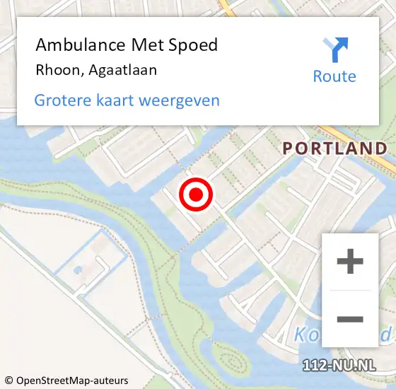 Locatie op kaart van de 112 melding: Ambulance Met Spoed Naar Rhoon, Agaatlaan op 25 mei 2022 12:47