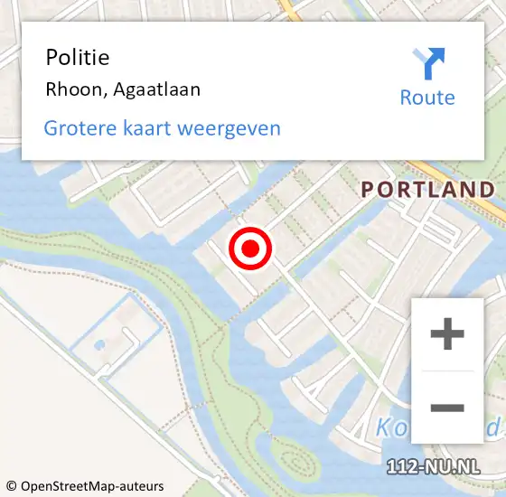 Locatie op kaart van de 112 melding: Politie Rhoon, Agaatlaan op 25 mei 2022 12:48