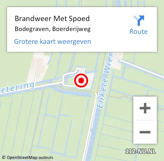 Locatie op kaart van de 112 melding: Brandweer Met Spoed Naar Bodegraven, Boerderijweg op 25 mei 2022 13:05