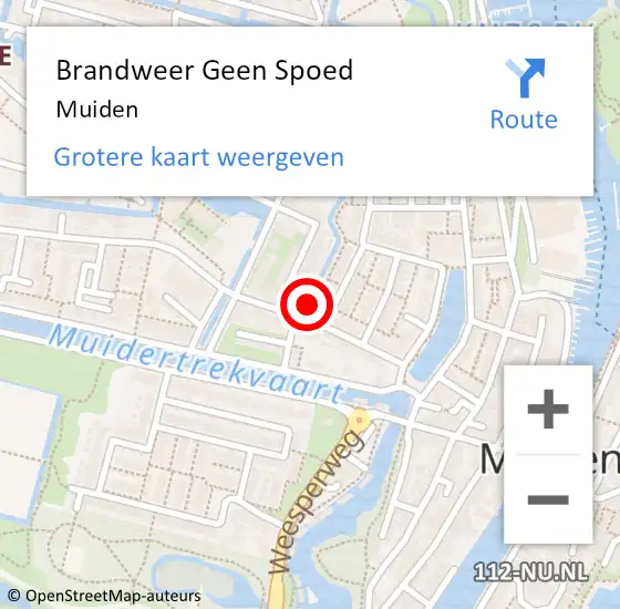 Locatie op kaart van de 112 melding: Brandweer Geen Spoed Naar Muiden op 25 mei 2022 14:30